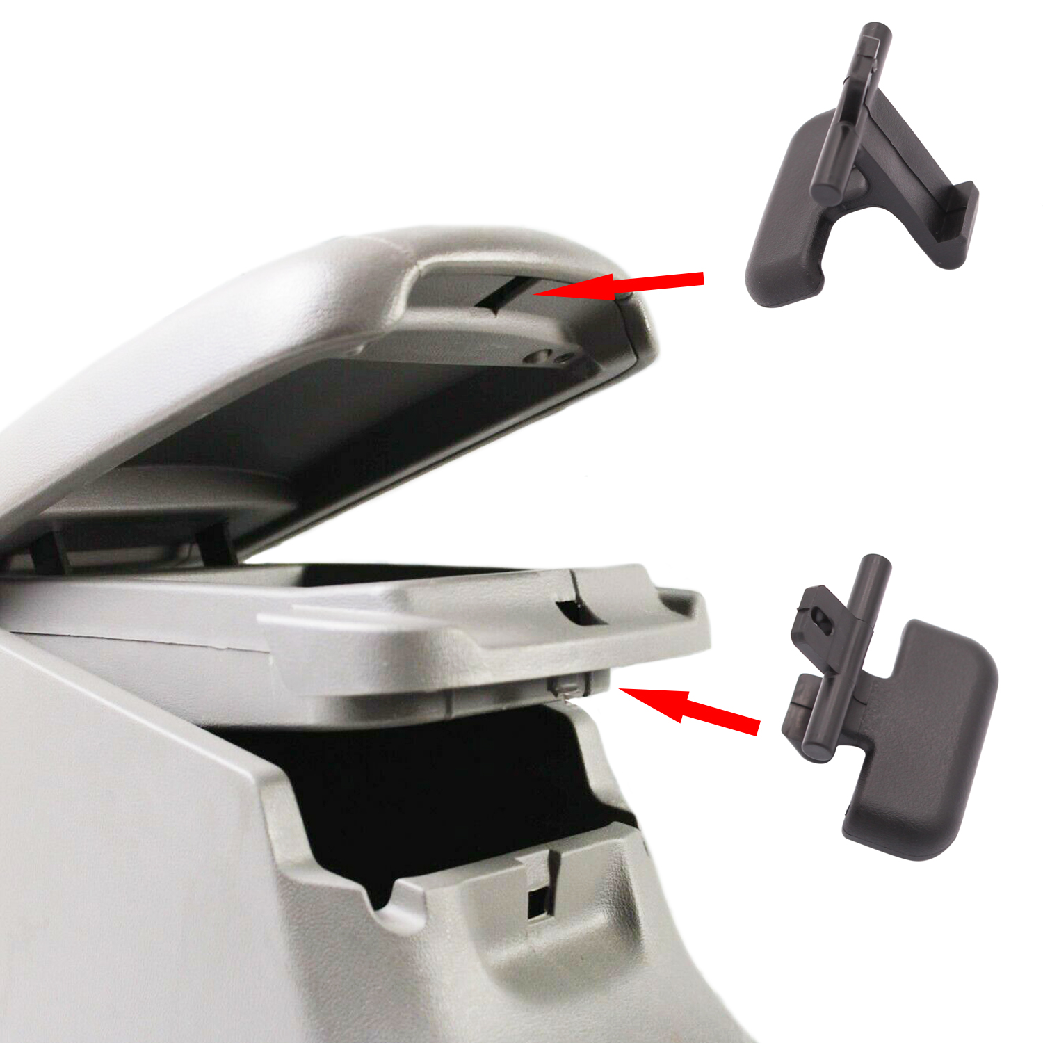 Black Center Console Armrest Upper &Lower Latch Clips for 200910